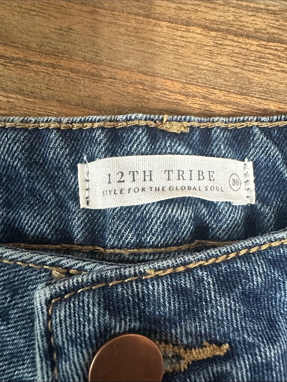 12th Tribe Dawson Medium Low Rise Wide-Leg Jeans. Sz. 30 vintage blue. - Picture 3 of 8